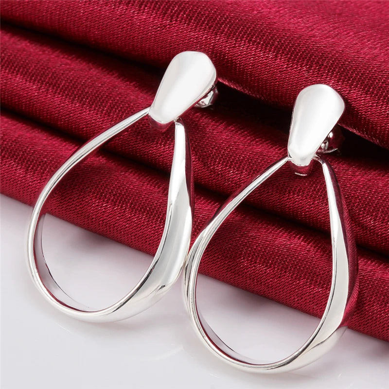 Classic Big Circle Hoop Charm Earrings