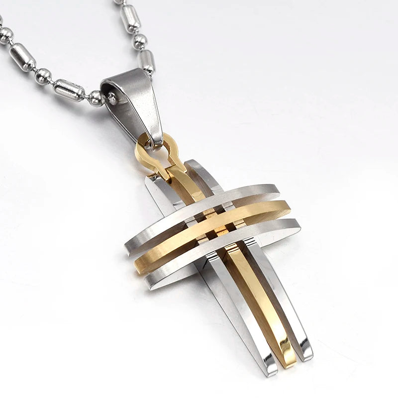 Mini jewelry men rock style fashion party pendant necklace cross accessory