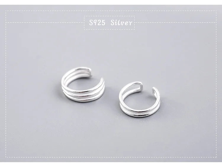 Silver Clip on Earrings Ear Cuff