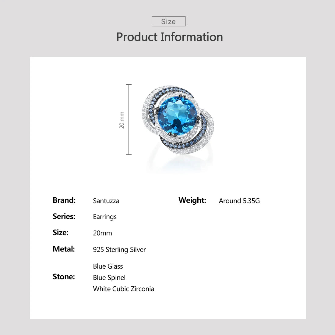 Sparkling Blue Glass Spinel White