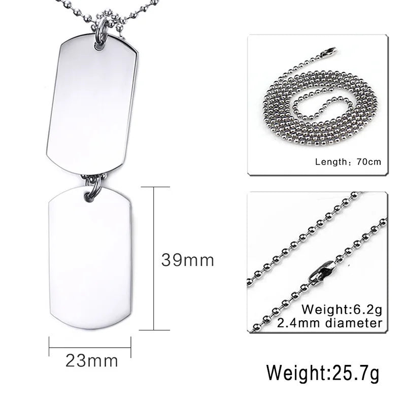 Stainless Steel Double Dog Tag Necklace for Men