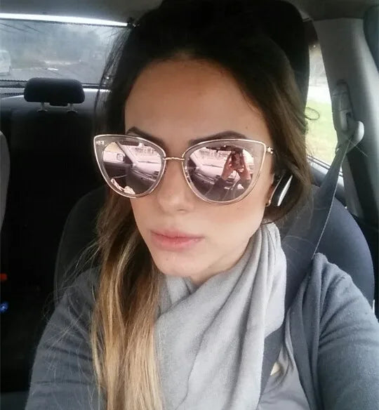 Metal Frame Cat Eye Women Sunglasses