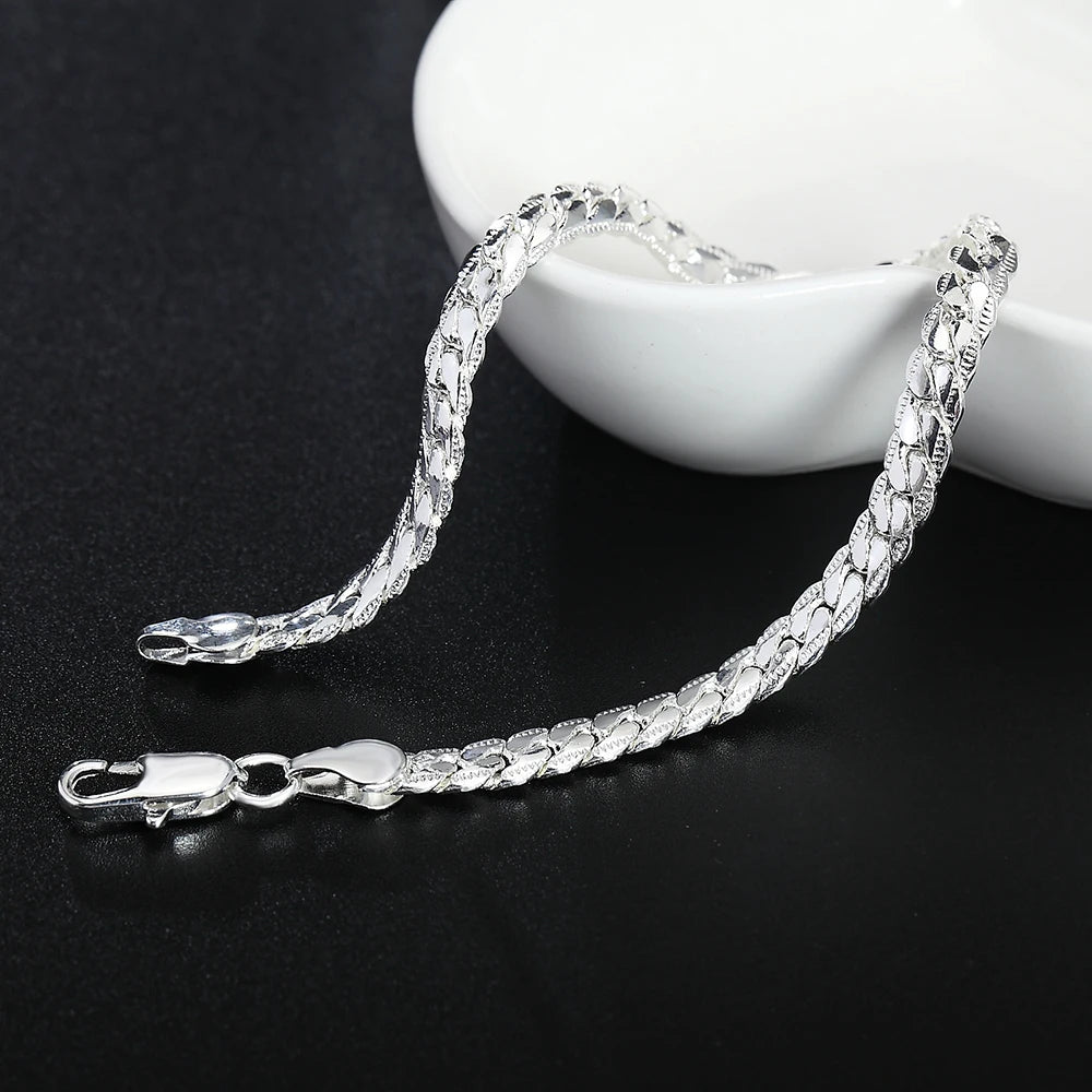 Elegant silver plated 5MM Snake Bracelet