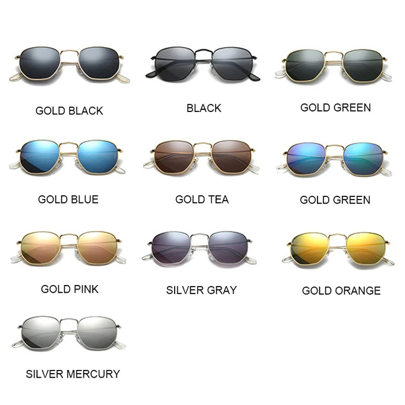 Retro Hexagon Fashion Women Sunglasses
