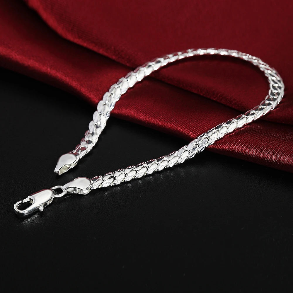 Elegant silver plated 5MM Snake Bracelet