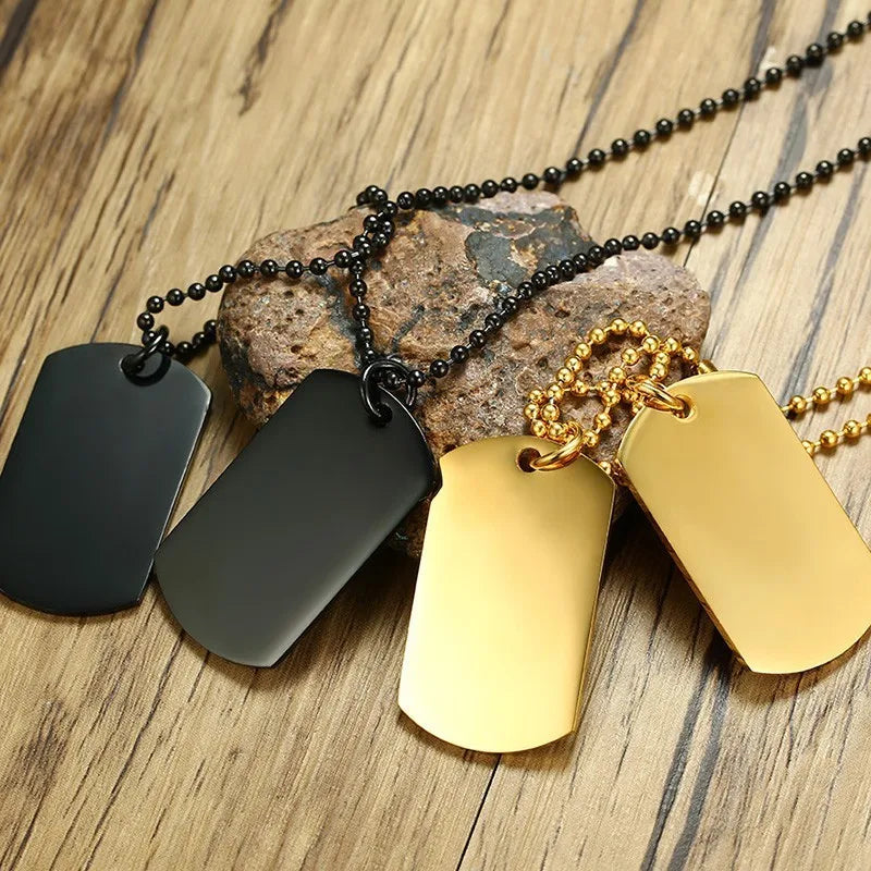 Stainless Steel Double Dog Tag Necklace for Men