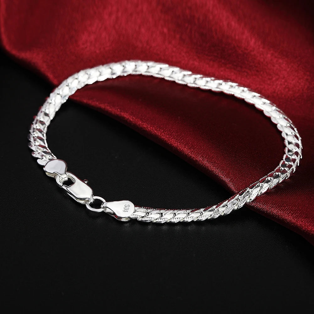 Elegant silver plated 5MM Snake Bracelet