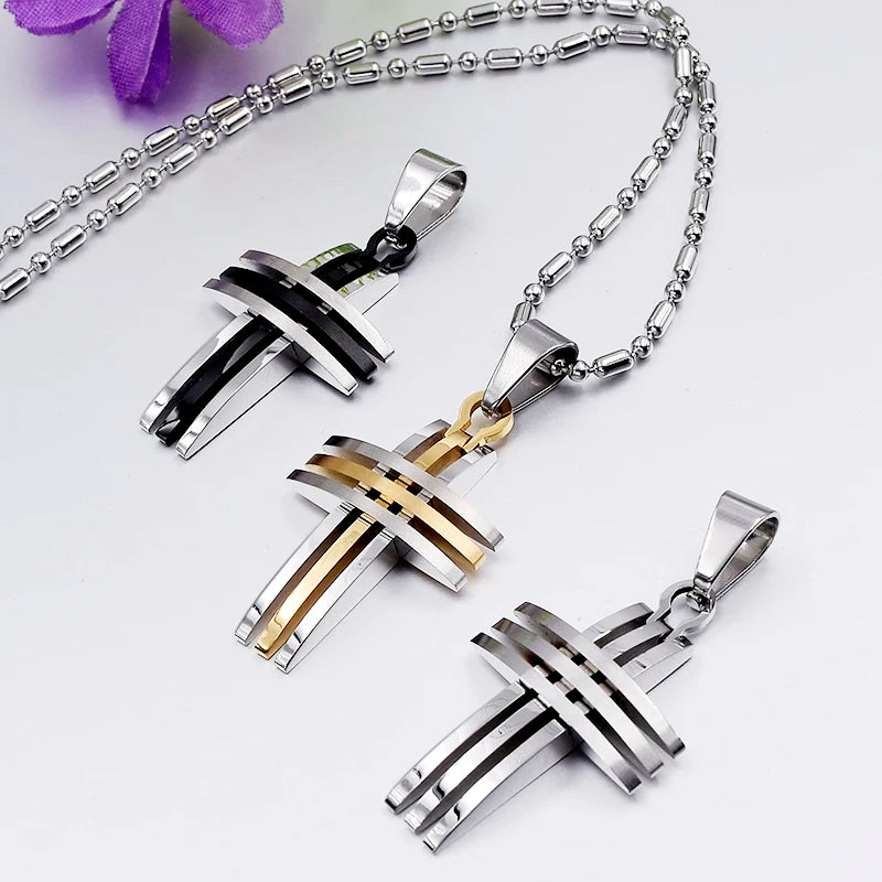 Mini jewelry men rock style fashion party pendant necklace cross accessory