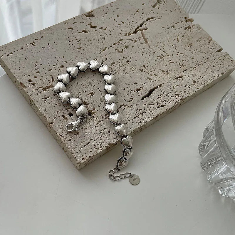 Heart Bracelet Vintage Geometric Bangle Bracelet