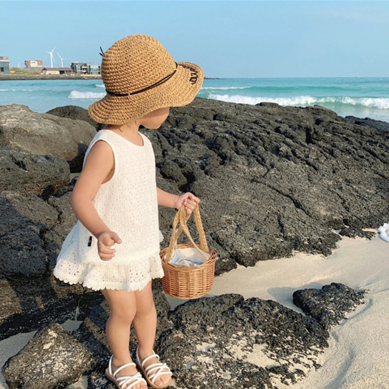 Girls Hollow Lace Suit