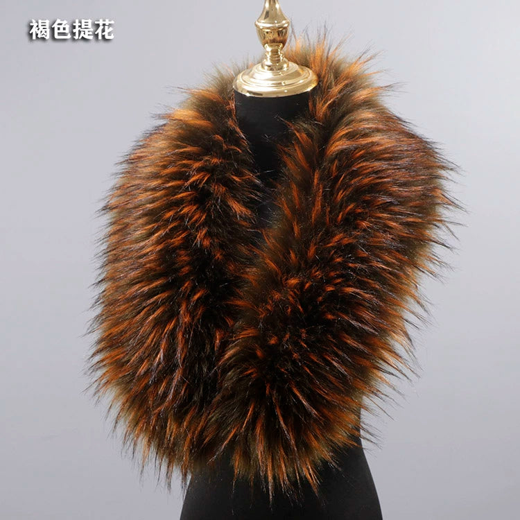 Woolen Coat Imitation Fur Green Fruit Collar Widened Plush