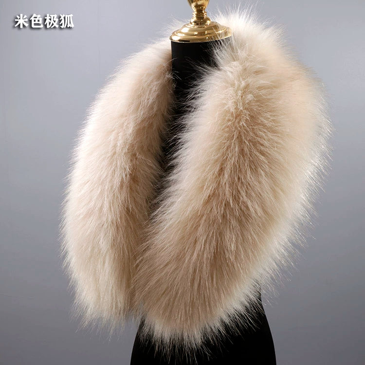 Woolen Coat Imitation Fur Green Fruit Collar Widened Plush
