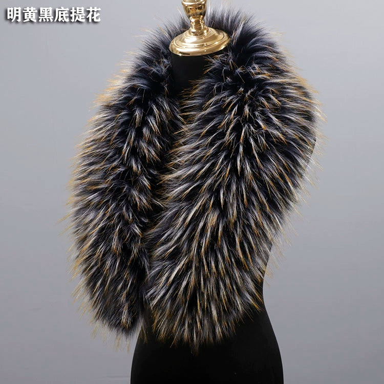 Woolen Coat Imitation Fur Green Fruit Collar Widened Plush