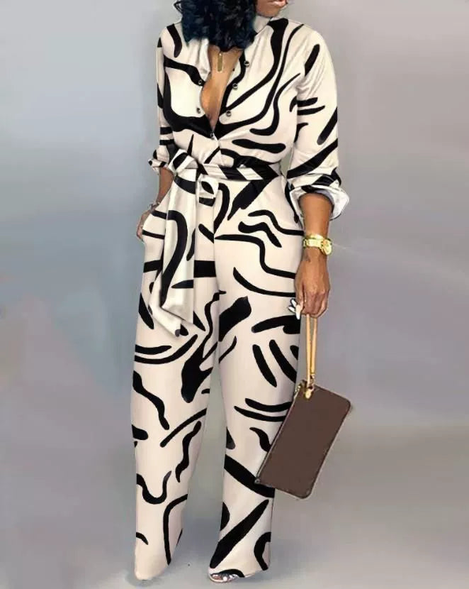 High-waisted Casual Straight-Leg High-Waist Casual Straight-Leg Jumpsuit