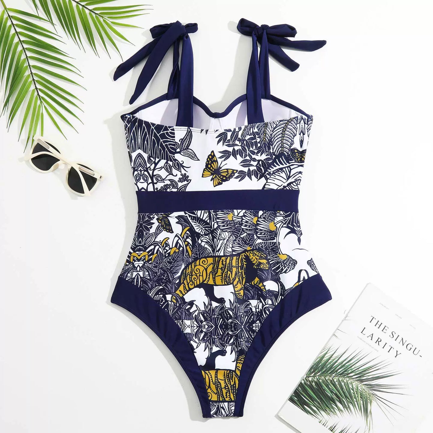 One-Piece Swimsuit Retro Chiffon Dress