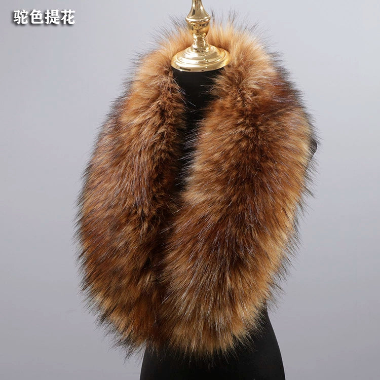 Woolen Coat Imitation Fur Green Fruit Collar Widened Plush