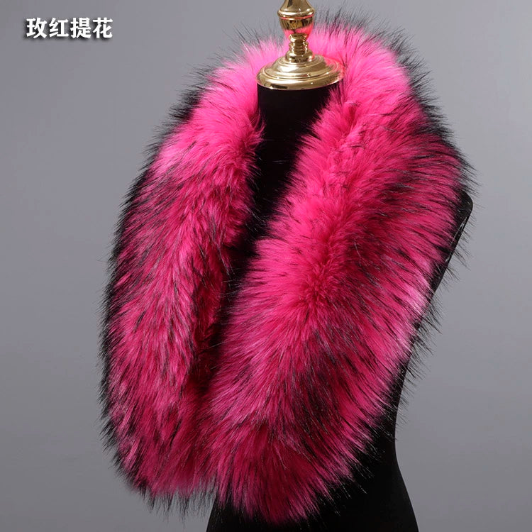 Woolen Coat Imitation Fur Green Fruit Collar Widened Plush
