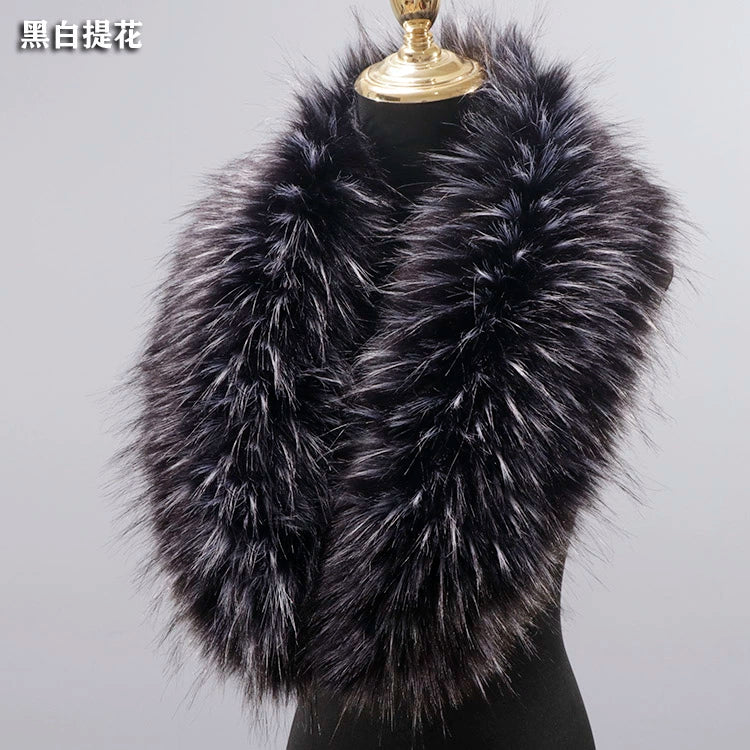 Woolen Coat Imitation Fur Green Fruit Collar Widened Plush
