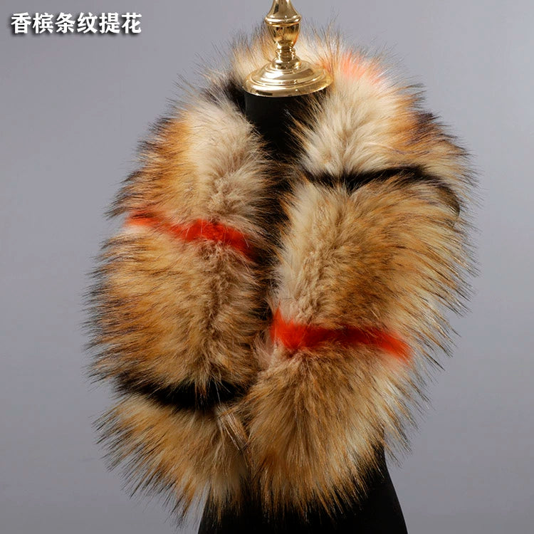 Woolen Coat Imitation Fur Green Fruit Collar Widened Plush