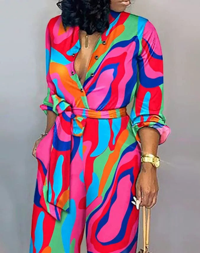 High-waisted Casual Straight-Leg High-Waist Casual Straight-Leg Jumpsuit