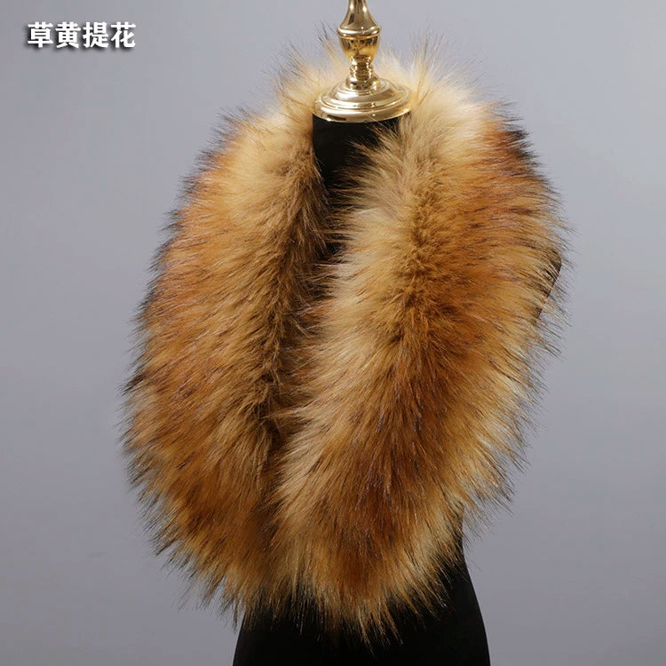 Woolen Coat Imitation Fur Green Fruit Collar Widened Plush