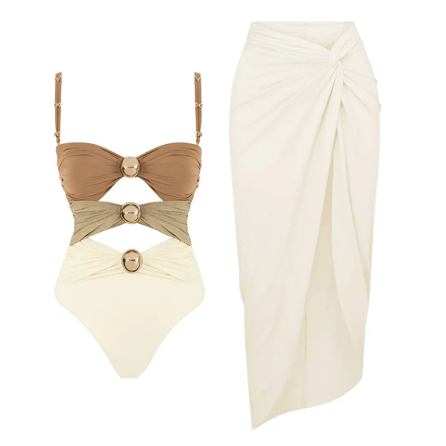 Two Piece Swimsuit Beach Skirt