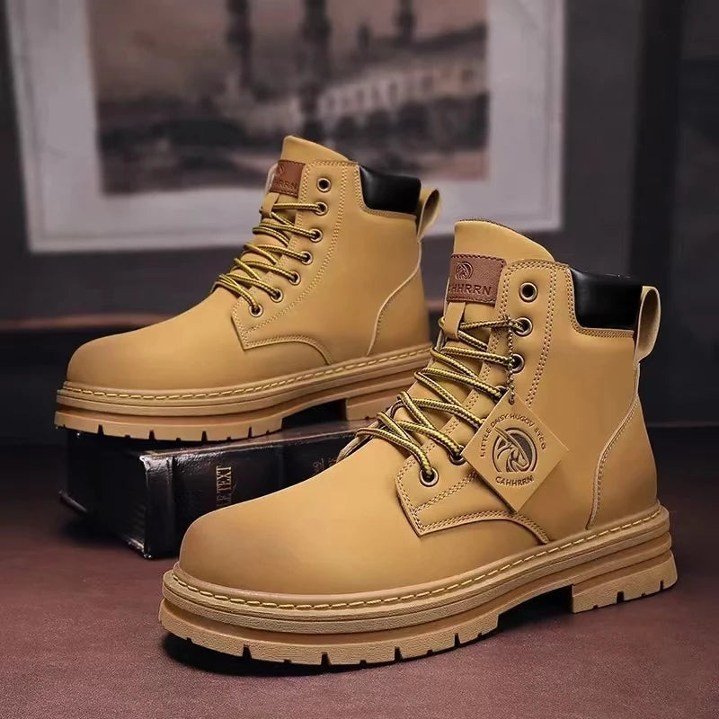 Men Ankle Boots Platform Shoes High Top Martin Boots