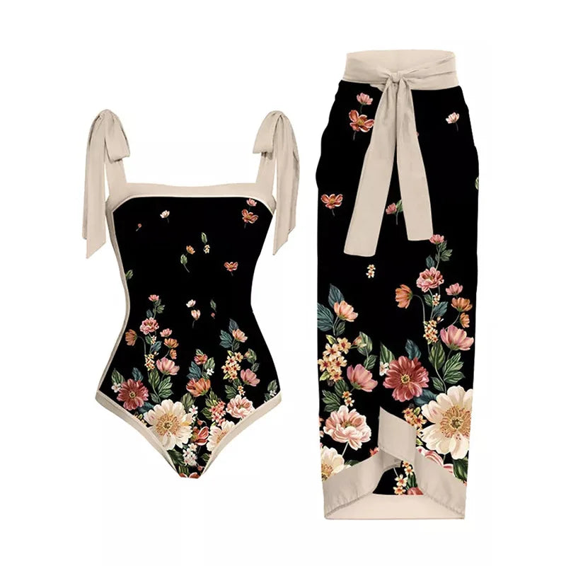Two Piece Swimsuit Beach Skirt