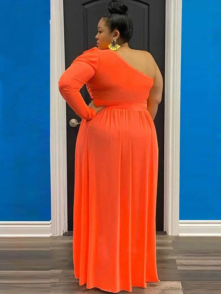 Plus Size Mesh One Shoulder Top