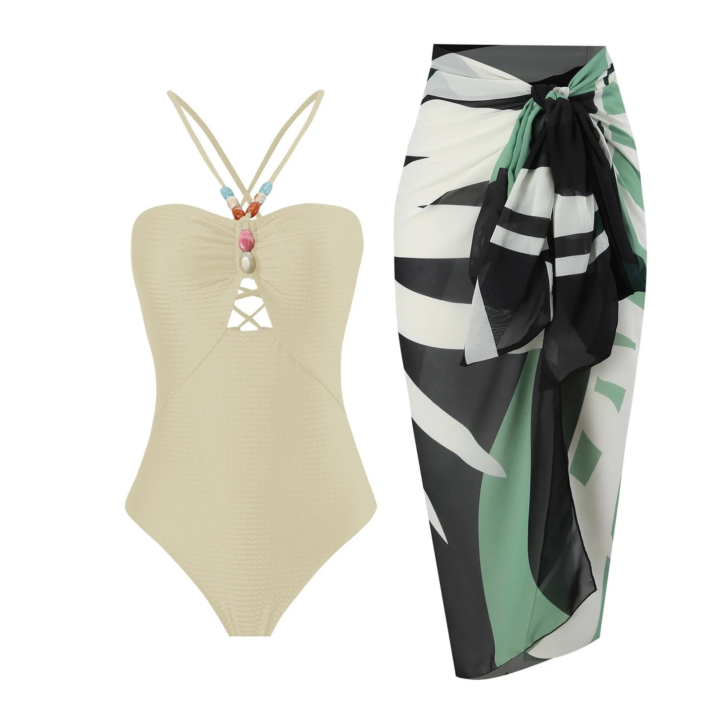 Two Piece Swimsuit Beach Skirt