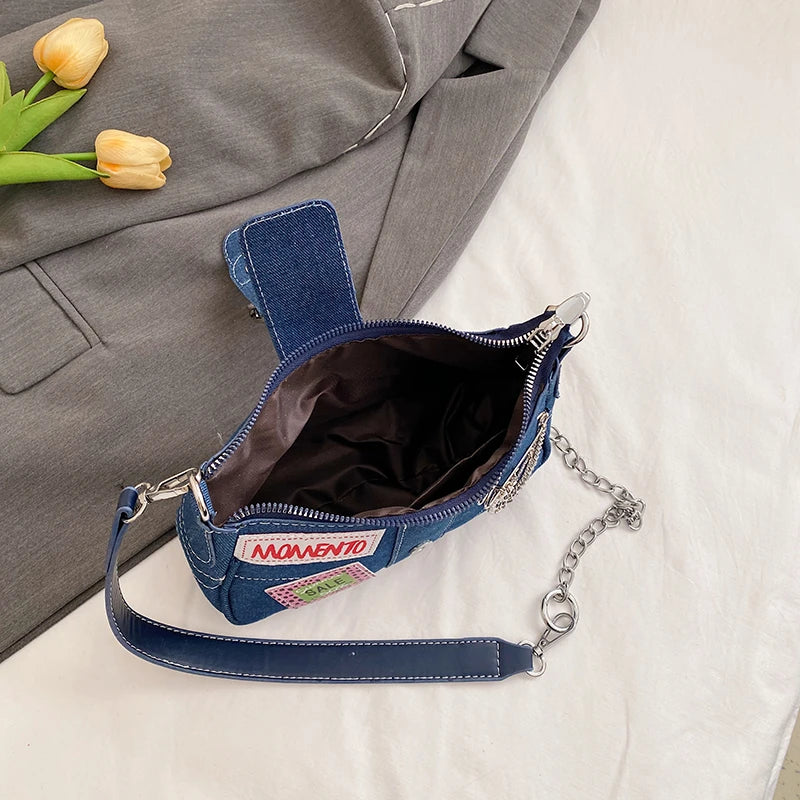 Denim Underarm bag