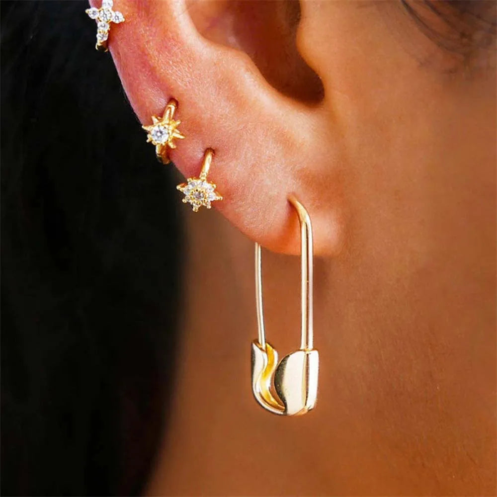 Simple Mini Safe Pin Earrings