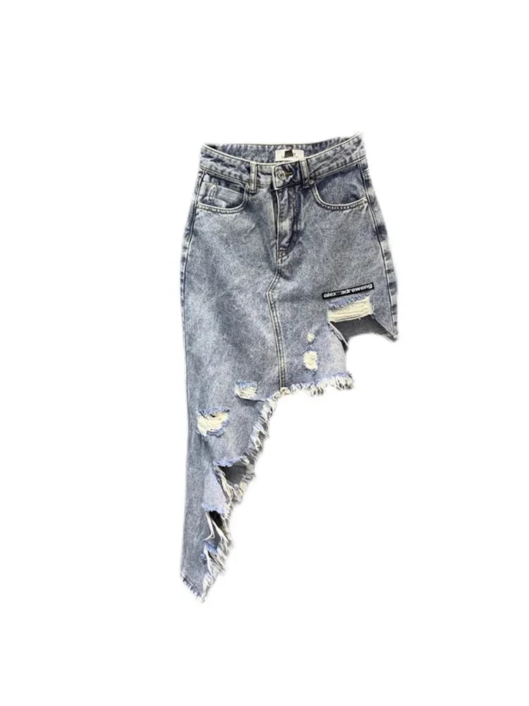 Women's Blue A-line Denim Skirt Vintage