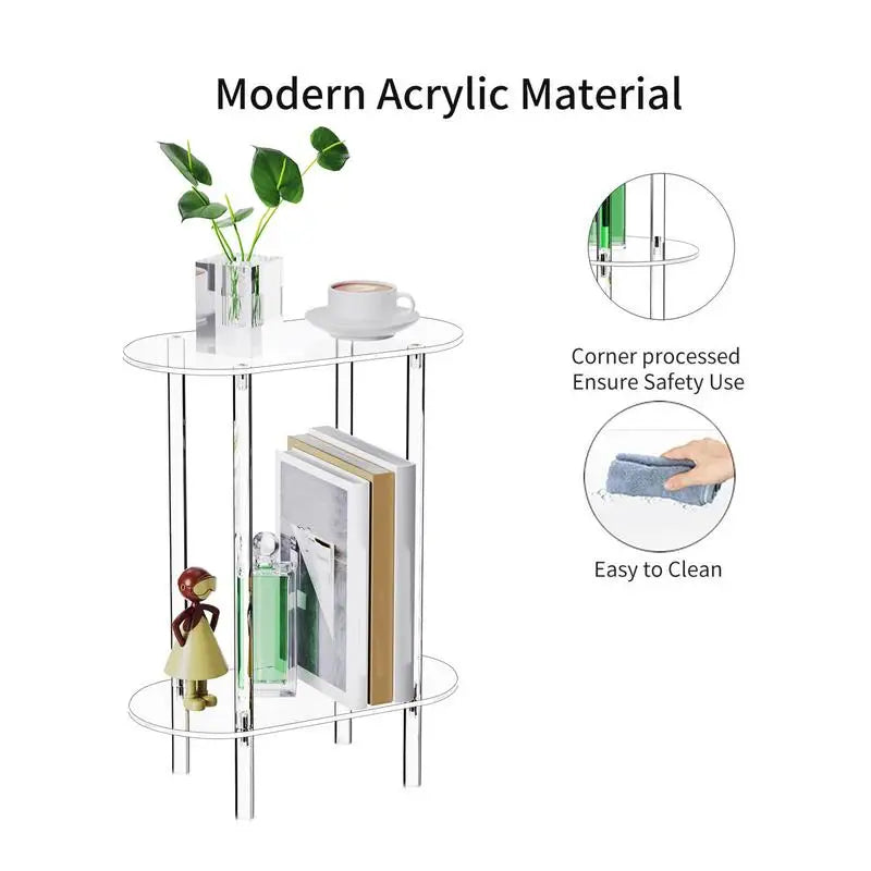Transparent Acrylic Storage Cabinet Table
