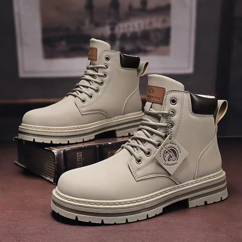 Men Ankle Boots Platform Shoes High Top Martin Boots