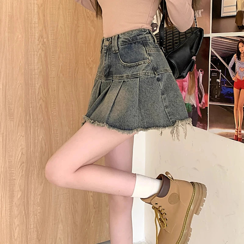 Mini Pleated Skirts A Line Dress