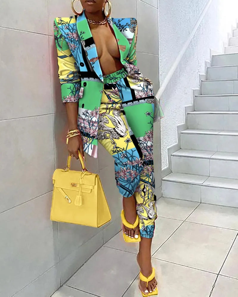 Tie Dyed Long Sleeve Fashion Suit