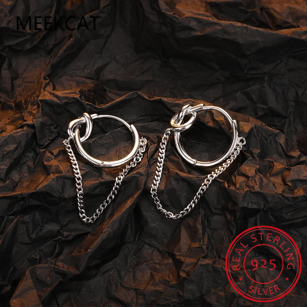 Rope Knot Tassel Hoop Earrings