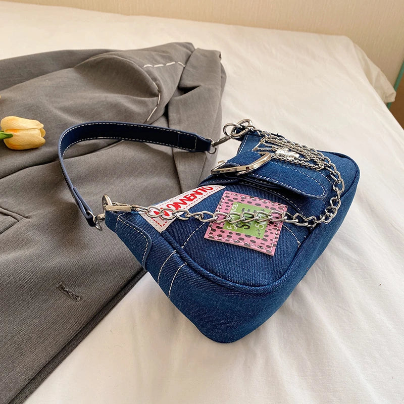Denim Underarm bag