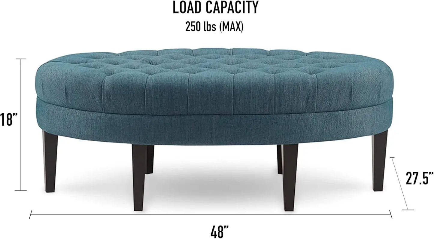 Oval Surfboard Tufted Cocktail Ottoman