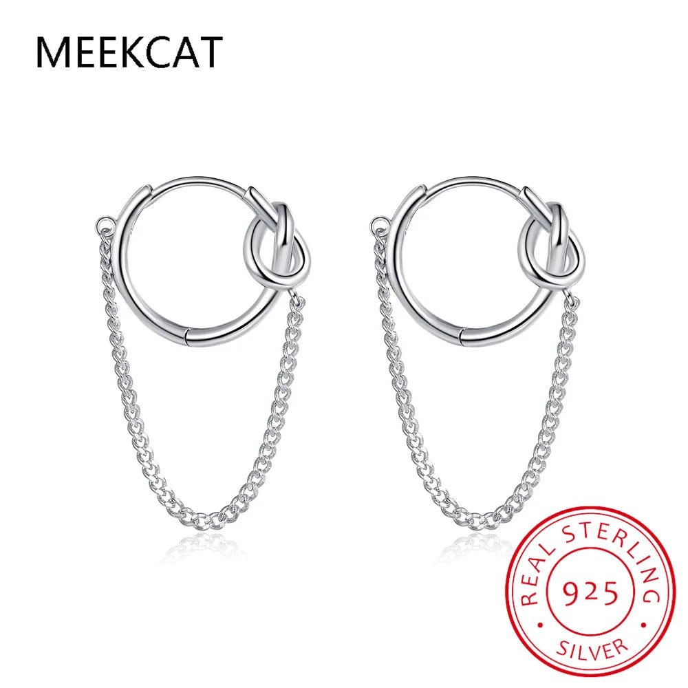 Rope Knot Tassel Hoop Earrings