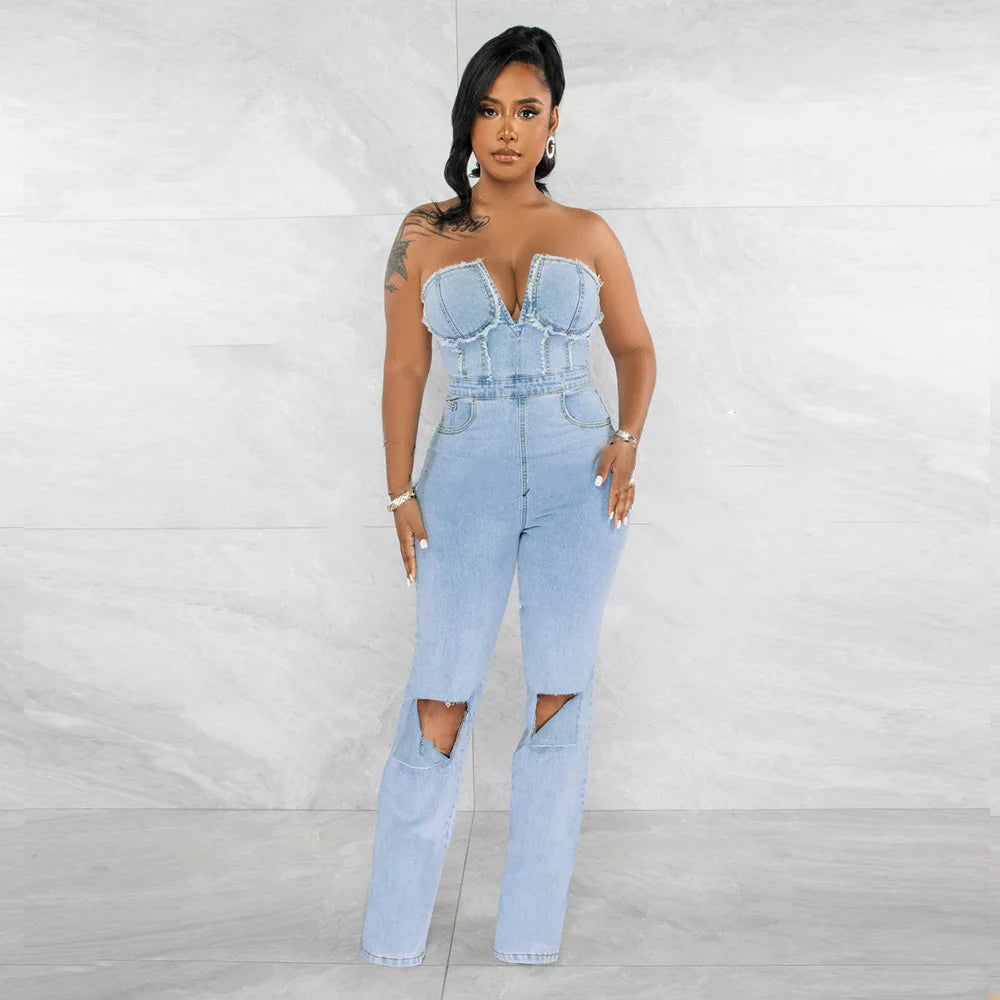 Denim Ripped Pants