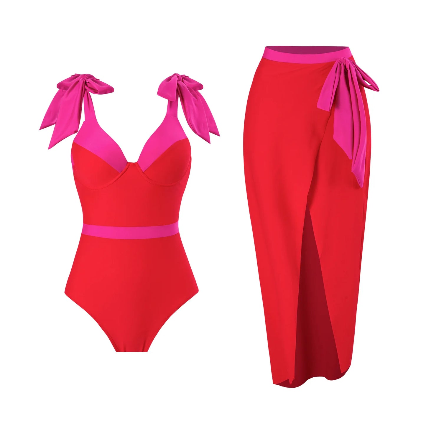 Two Piece Swimsuit Beach Skirt