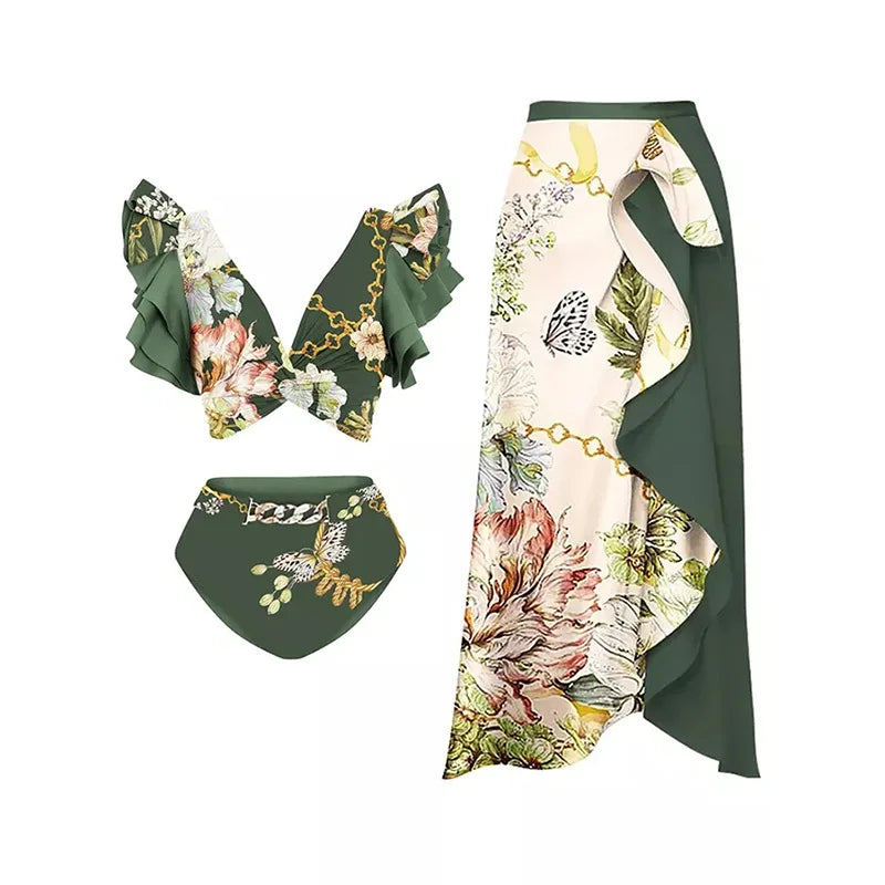 Two Piece Swimsuit Beach Skirt