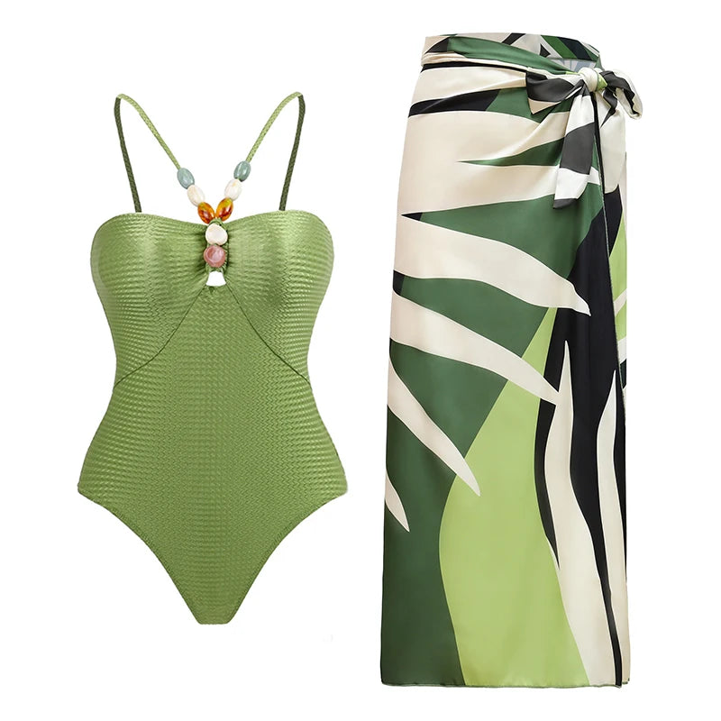 Two Piece Swimsuit Beach Skirt