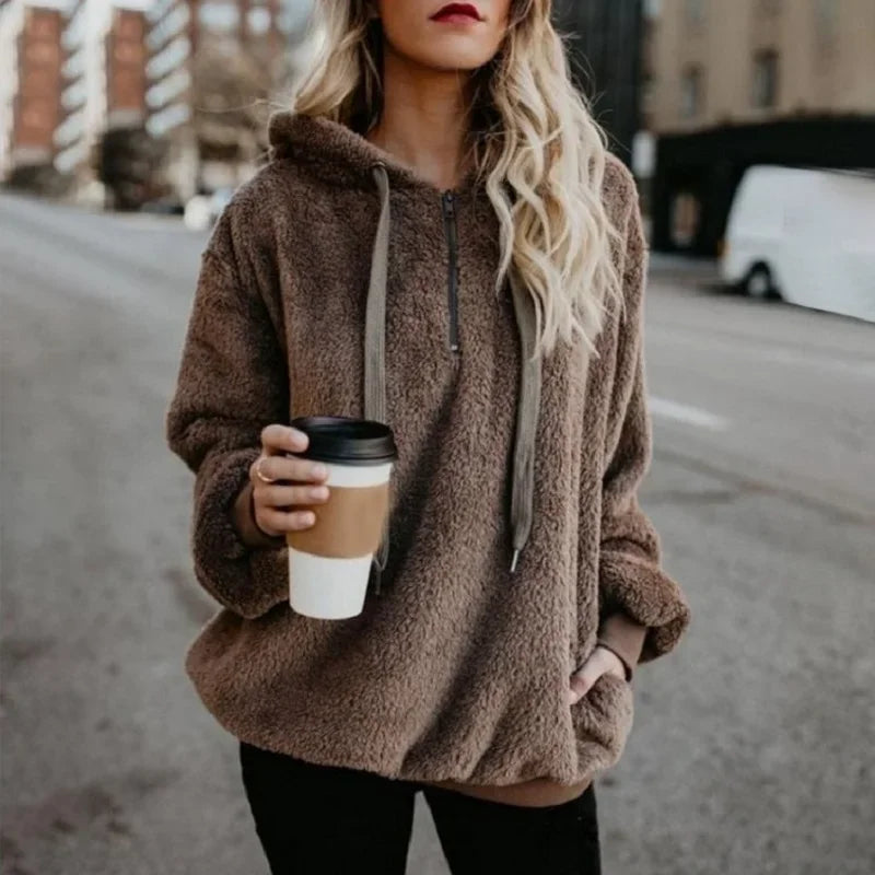 Women's Long-Sleeved Hooded Sweater