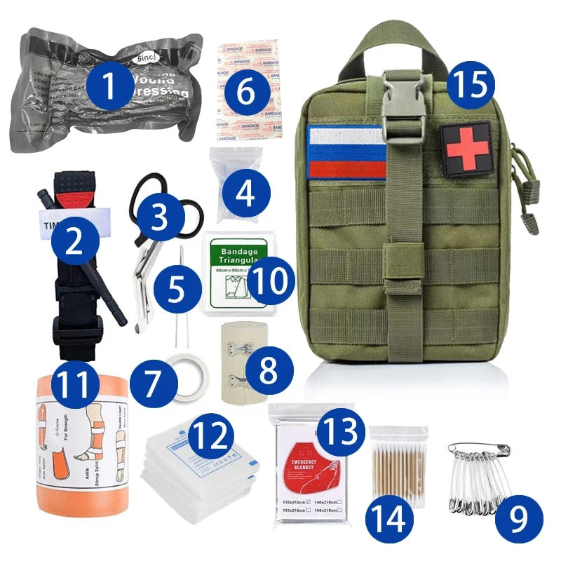 Survival First Aid Kit Outdoor Gear Emergency Kits Trauma Bag