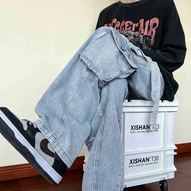 Women Street Retro Hip Hop Baggy Jeans