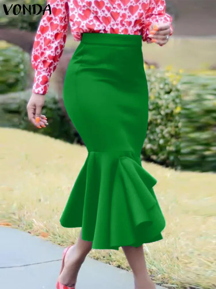 Plus Size Bohemian Fishtail Skirt