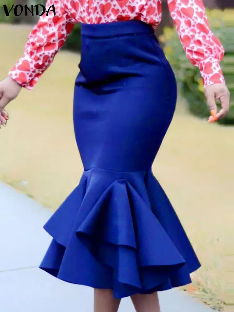 Plus Size Bohemian Fishtail Skirt